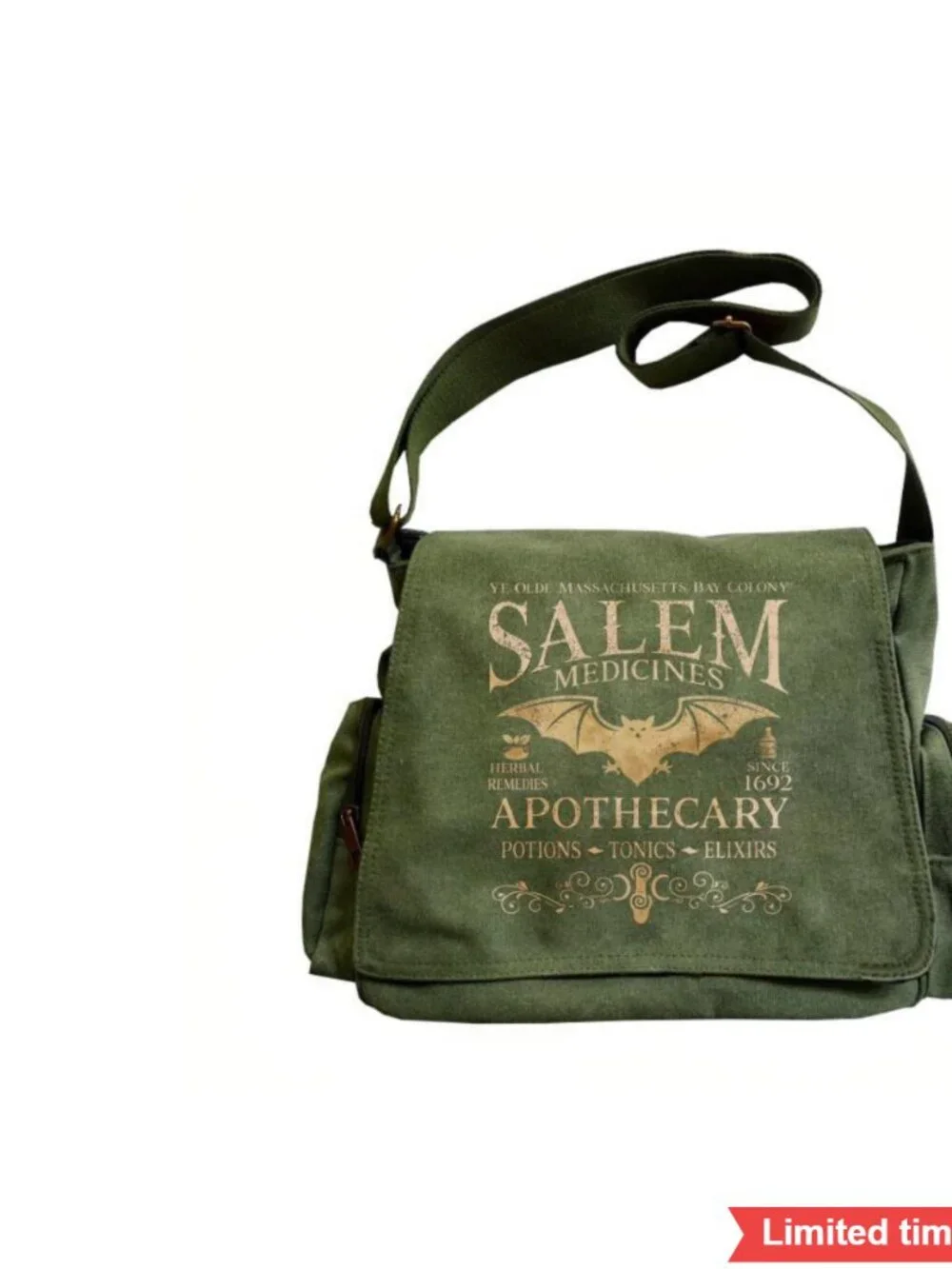Large Capacity Retro Messenger Bag Tote with Printed Pattern